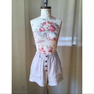 Button Fly High Rise Shorts